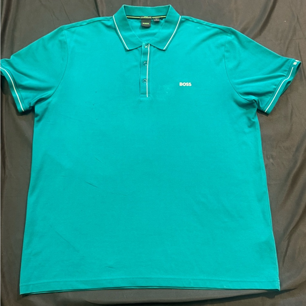 Boss Men's Aqua Polo Shirt 3XL